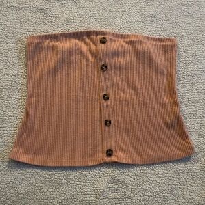 Ribbed Button-Front Tube Top